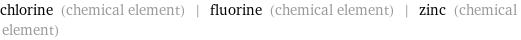 chlorine (chemical element) | fluorine (chemical element) | zinc (chemical element)