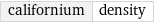 californium | density