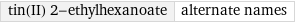 tin(II) 2-ethylhexanoate | alternate names