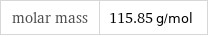 molar mass | 115.85 g/mol