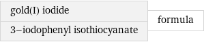 gold(I) iodide 3-iodophenyl isothiocyanate | formula