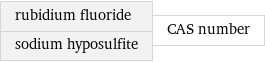 rubidium fluoride sodium hyposulfite | CAS number