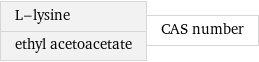 L-lysine ethyl acetoacetate | CAS number