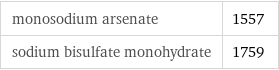 monosodium arsenate | 1557 sodium bisulfate monohydrate | 1759