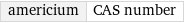 americium | CAS number