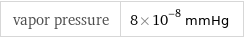 vapor pressure | 8×10^-8 mmHg