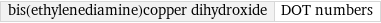 bis(ethylenediamine)copper dihydroxide | DOT numbers