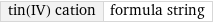 tin(IV) cation | formula string