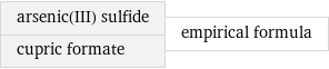 arsenic(III) sulfide cupric formate | empirical formula