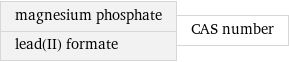 magnesium phosphate lead(II) formate | CAS number