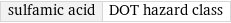 sulfamic acid | DOT hazard class