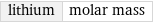 lithium | molar mass