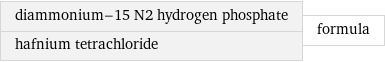 diammonium-15 N2 hydrogen phosphate hafnium tetrachloride | formula