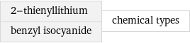 2-thienyllithium benzyl isocyanide | chemical types