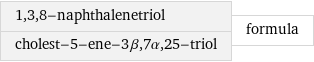 1, 3, 8-naphthalenetriol cholest-5-ene-3β, 7α, 25-triol | formula