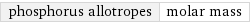 phosphorus allotropes | molar mass