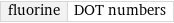 fluorine | DOT numbers