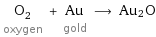 O_2 oxygen + Au gold ⟶ Au2O