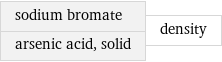 sodium bromate arsenic acid, solid | density