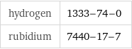 hydrogen | 1333-74-0 rubidium | 7440-17-7