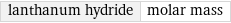 lanthanum hydride | molar mass