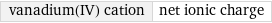 vanadium(IV) cation | net ionic charge