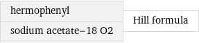 hermophenyl sodium acetate-18 O2 | Hill formula
