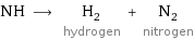 NH ⟶ H_2 hydrogen + N_2 nitrogen