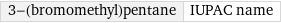 3-(bromomethyl)pentane | IUPAC name