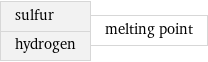 sulfur hydrogen | melting point