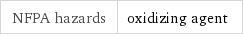 NFPA hazards | oxidizing agent