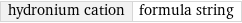 hydronium cation | formula string