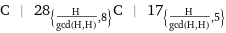 C | 28_({H/gcd(H, H), 8})C | 17_({H/gcd(H, H), 5})