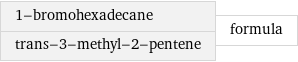 1-bromohexadecane trans-3-methyl-2-pentene | formula