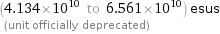 (4.134×10^10 to 6.561×10^10) esus  (unit officially deprecated)