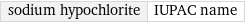 sodium hypochlorite | IUPAC name