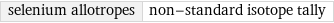 selenium allotropes | non-standard isotope tally