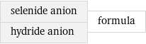 selenide anion hydride anion | formula