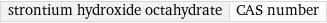 strontium hydroxide octahydrate | CAS number