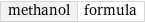 methanol | formula