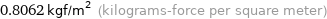 0.8062 kgf/m^2 (kilograms-force per square meter)