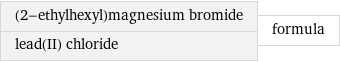 (2-ethylhexyl)magnesium bromide lead(II) chloride | formula