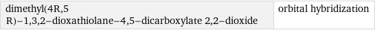 dimethyl(4R, 5 R)-1, 3, 2-dioxathiolane-4, 5-dicarboxylate 2, 2-dioxide | orbital hybridization