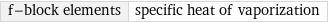 f-block elements | specific heat of vaporization