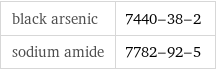 black arsenic | 7440-38-2 sodium amide | 7782-92-5