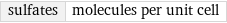 sulfates | molecules per unit cell