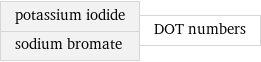 potassium iodide sodium bromate | DOT numbers