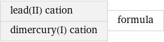 lead(II) cation dimercury(I) cation | formula