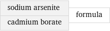 sodium arsenite cadmium borate | formula