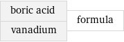 boric acid vanadium | formula